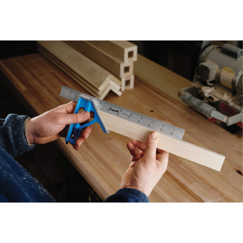 &eacute;querre combin&eacute;e True Blue, 12" lo, 1/16" Graduations, Acier, Ordinaire Equipex