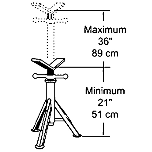 Heavy-Duty Pipe Jack, 2500 lbs. Load Capacity Equipex