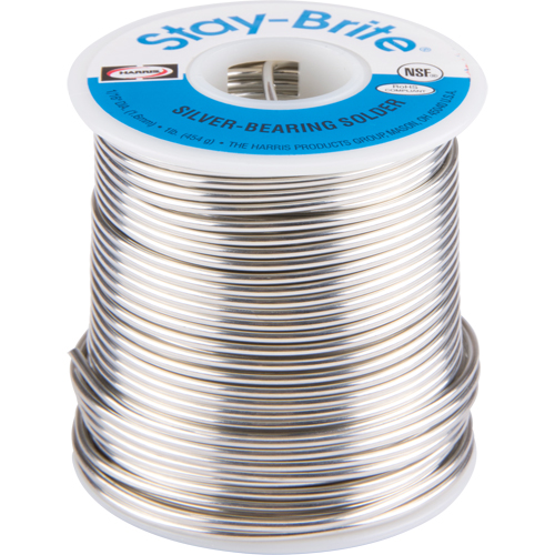 M&eacute;taux d'apport Stay-Brite, Sans plomb, 96 % d'&eacute;tain, 4 % d'argent, &acirc;me Plein, dia. 0,0625" Equipex