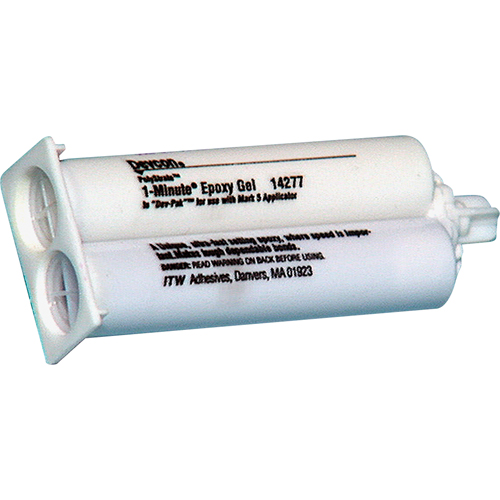 Adh&eacute;sif 1 minute, 50 ml, Cartouche double, Deux composants, Ambr&eacute;e Equipex