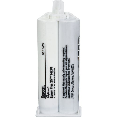 Colle &eacute;poxyde Plus 25, Deux composants, Cartouche double, 50 ml, Gris Equipex