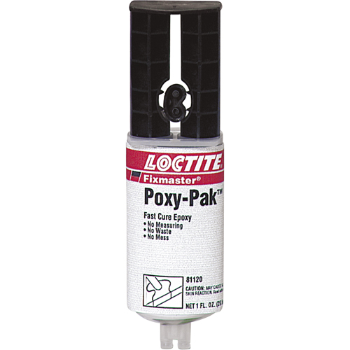 Adh&eacute;sif &agrave; s&eacute;chage rapide POXY PAK de Fixmaster, 92 g, Seringue, Deux composants, Translucide Equipex