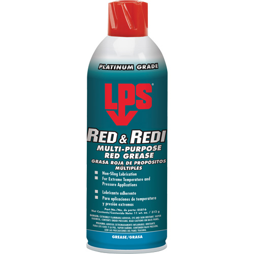 Red & Redi Multi-Purpose Red Grease, 16 oz., Aerosol Can Equipex