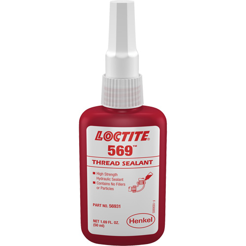 569 Hydraulic Thread Sealant, Bottle, 50 ml, -54° C - 149° C/-65° F - 300° F Equipex