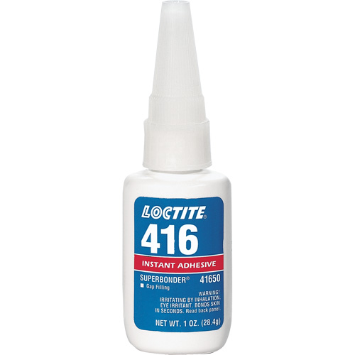 416 Super Bonder&reg; Instant Adhesive, Clear, Bottle, 1 oz. Equipex