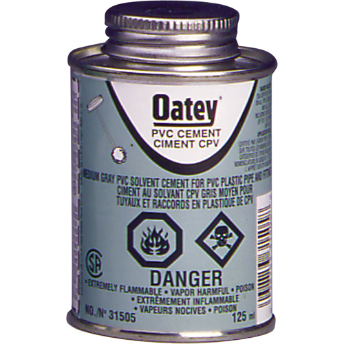 PVC Medium-Duty Cement, 946 ml, Brush-Top Can, Grey Equipex