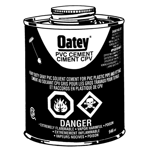 PVC Heavy-Duty Cement, 946 ml, Brush-Top Can, Grey Equipex