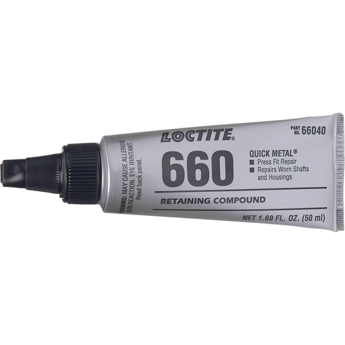 Compos&eacute; de retenue pour r&eacute;paration ajust&eacute; &agrave; la presse Quick Metal 660, 50 ml, Tube, Argent Equipex