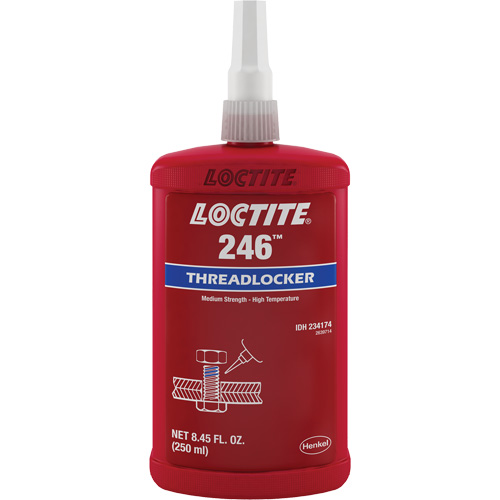 Threadlocker 246 High Temperature, Blue, Medium, 250 ml, Bottle Equipex