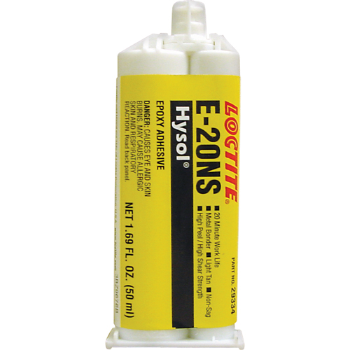 Hysol E-20NS Epoxy, Two-Part, Dual Cartridge, 120 g., Tan Equipex