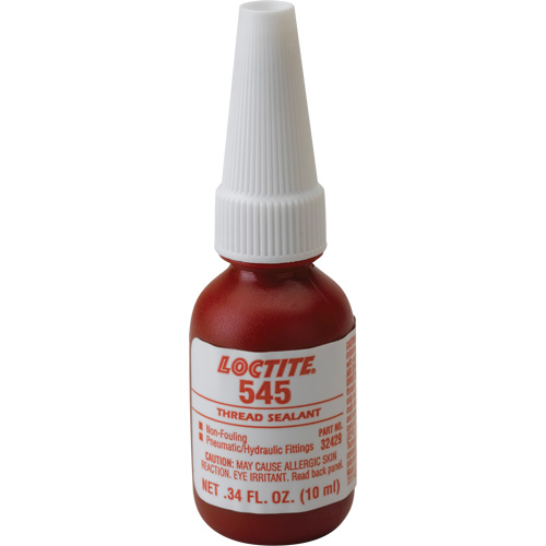 Thread Sealant 545 Hydraulic/Pneumatic Sealant, Bottle, 10 ml, -54° C - 149° C/-65° F - 300° F Equipex