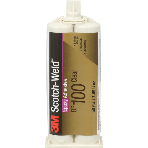 Adh&eacute;sif Scotch-Weld, 1,7 liq. oz., Cartouche double, Deux composants, Transparent Equipex