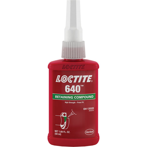Compos&eacute; de retenue 640 r&eacute;sistance moyenne/haute temp&eacute;rature, 50 ml, Bouteille, Vert Equipex