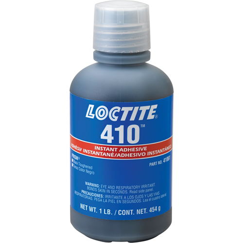 410 Instant Adhesive, Black, Bottle, 454 g Equipex