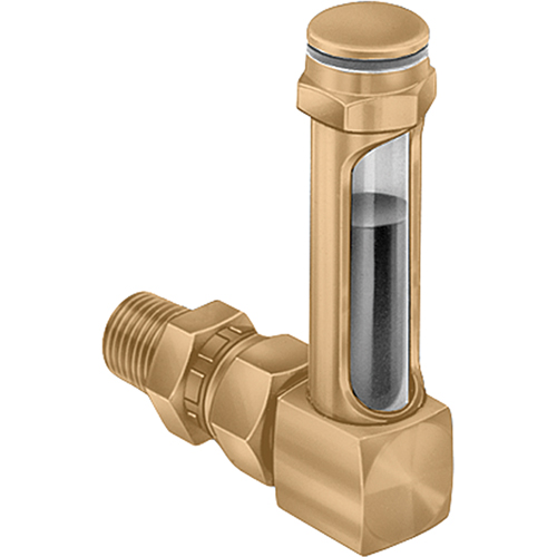 Brass Liquid Level Gauges - Union Coupling, Threaded, 8-11/16" L, 225°F (107.22° C) Equipex