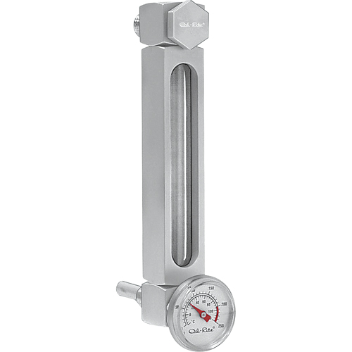 Indicateur de niveau &agrave; liquide en Aluminium, Filet&eacute;, 6" lo, 205°F (96,11° C) Equipex