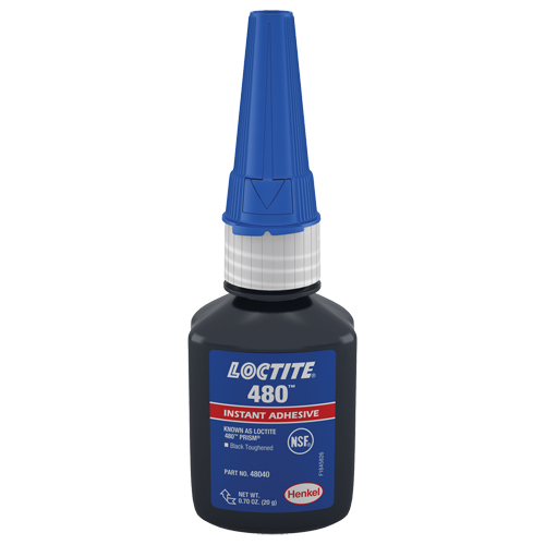 480 Instant Adhesive, Black, Tube, 20 g Equipex