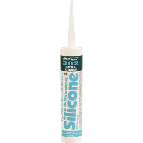 Scellant de silicone pour salle de bain et cuisine NuFlex 302 , 300 ml, Cartouche, Transparent Equipex