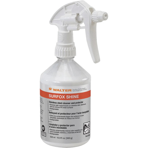 Nettoyant & protecteur pour acier inoxydable Surfox Shine, 500 ml, Bouteille &agrave; g&acirc;chette Equipex