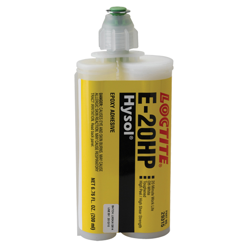 E-20P Fast Setting Structural Adhesives, 200 ml, Dual Cartridge, Two-Part, White Equipex