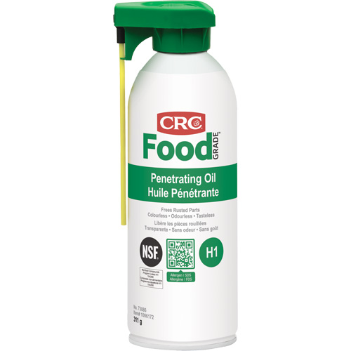 Huile p&eacute;n&eacute;trante pour usine alimentaire, Canette a&eacute;rosol, 312 g Equipex