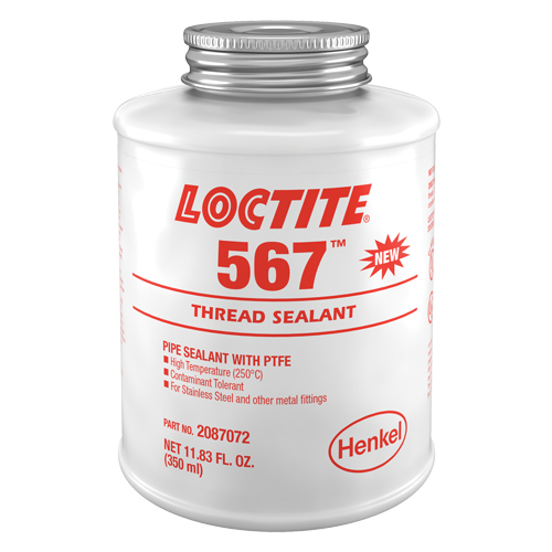 567 High Temperature Thread Sealant, Brush Top Bottle, 350 ml, -53.88° C - 204° C/-65° F - 400° F Equipex