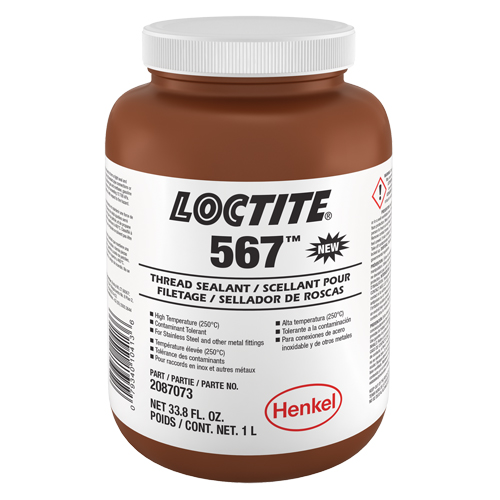 567 High Temperature Thread Sealant, Bottle, 1 L, -53.88° C - 204° C/-65° F - 400° F Equipex