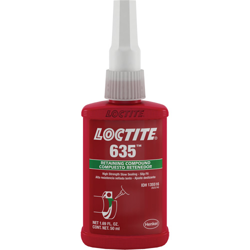 Compos&eacute; de retenue Loctite 635, 50 ml, Bouteille, Vert Equipex