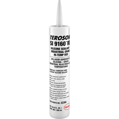 Teroson&reg; SI 9160 High Temperature Silicone Sealant, Cartridge, Red Equipex