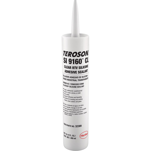 Teroson&reg; SI 9160 Silicone Sealant, Cartridge, Clear Equipex