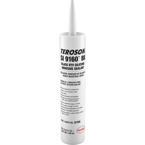 Teroson&reg; SI 9160 Silicone Sealant, Cartridge, Black Equipex