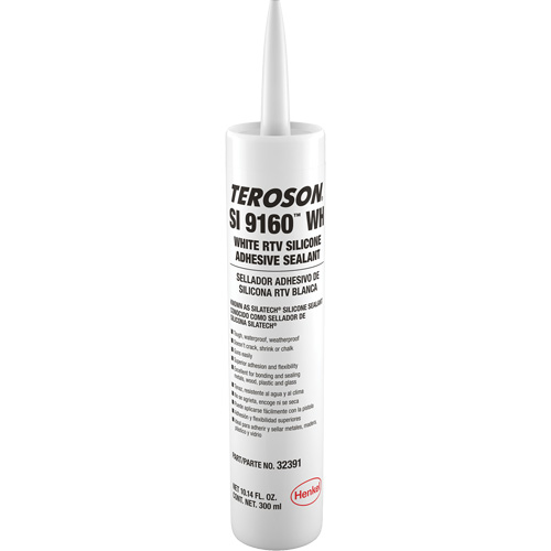 Scellant &agrave; la silicone Teroson SI 9160, Cartouche, Blanc Equipex