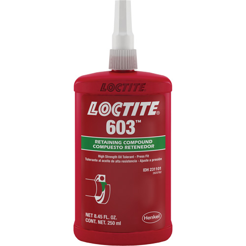 Compos&eacute; de retenue Loctite 603, 250 ml, Bouteille, Vert Equipex
