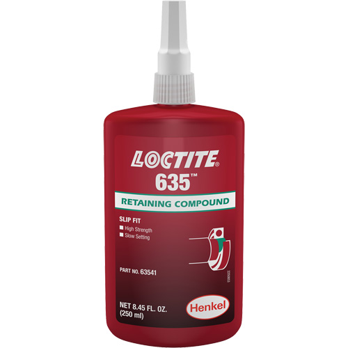Compos&eacute; de retenue Loctite 635, 250 ml, Bouteille, Vert Equipex