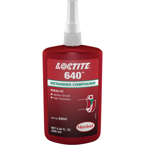 Loctite&reg; 640 Retaining Compound, 250 ml, Bottle, Green Equipex