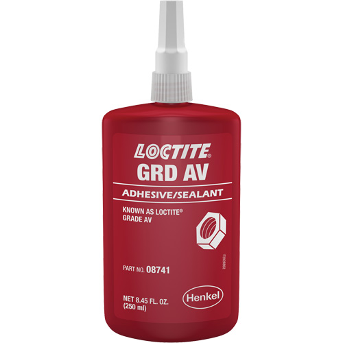 Letter Grade AV Threadlocker, Red, High, 250 ml, Bottle Equipex