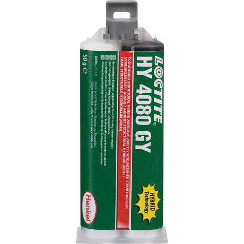 HY 4080 GY Structural Repair Hybrid Adhesive, Two-Part, Dual Cartridge, 50 g, Grey Equipex