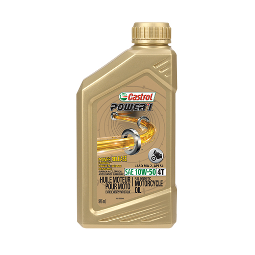 Huile pour moteur de moto 10W50 POWER 1, 946 ml, Bouteille Equipex