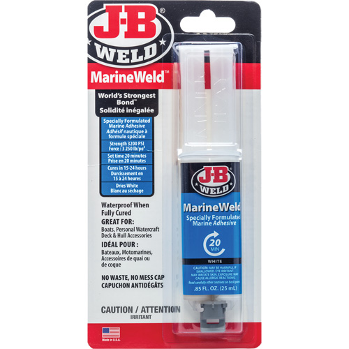 MarineWeld Adhesive, 25 ml, Syringe, Two-Part, White Equipex