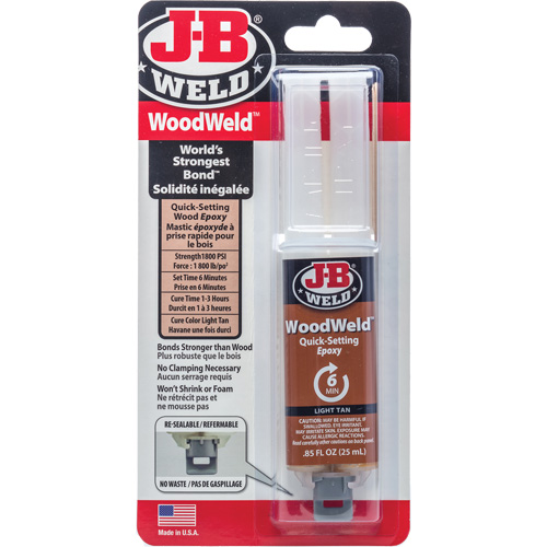 WoodWeld Adhesive, 25 ml, Syringe, Two-Part, Tan Equipex