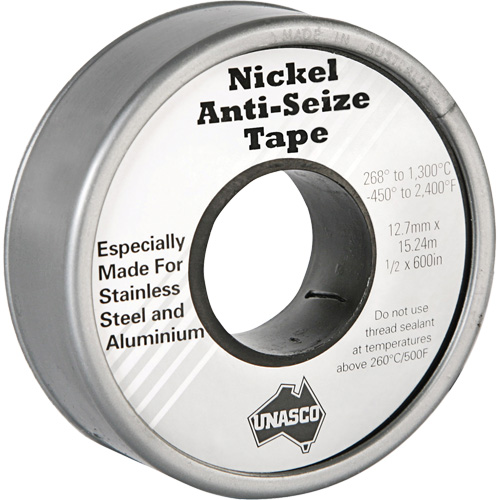 Nickel Anti-Seize Tape, 590" L x 1/2" W, Silver Equipex