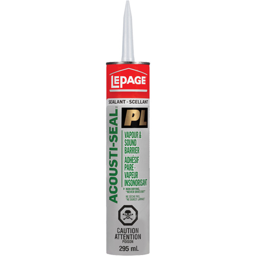 Adh&eacute;sif pare-vapeur insonorisant PL, 825 ml, Tube, Noir Equipex
