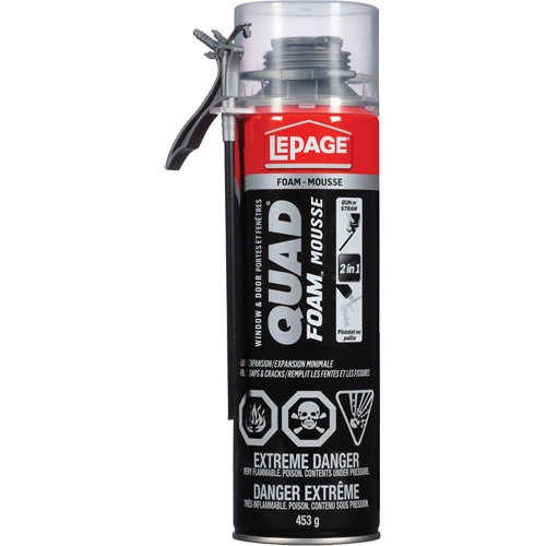 Mousse d'installation de portes & fen&ecirc;tres Quad Mousse, Canette a&eacute;rosol, Havane Equipex