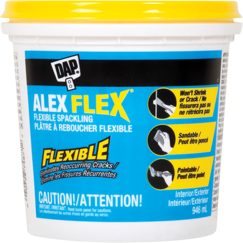 Pl&acirc;tre &agrave; reboucher flexible Alex Flex, 946 ml, Contenant en plastique Equipex