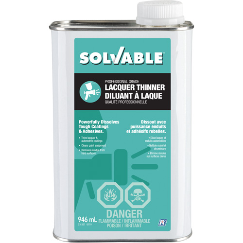 Professional Grade Lacquer Thinner, Rectangular Can, 946 ml Equipex