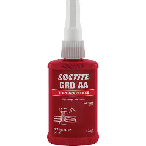 Letter Grade AA Wicking Grade Threadlocker, Green, High, 50 ml, Bottle Equipex