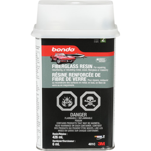 Bondo&reg; Fibreglass Resin, Two-Part, 15 oz., Rectangular Can Equipex