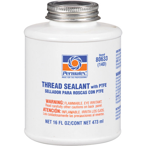 Scellant pour filetage avec PTFE, Canette &agrave; dessus brosse, 473 ml, -54° C - 149° C/-65° F - 300° F Equipex