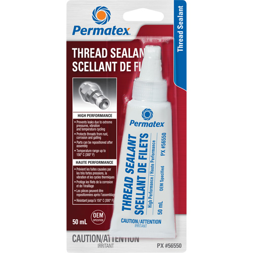Scellant pour filetage haute performances, Tube, 50 ml, -54° C - 149° C/-65° F - 300° F Equipex