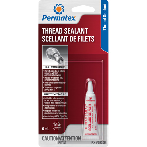 Scellant pour filetage haute temp&eacute;rature, Tube, 6 ml, -54° C - 204° C/-65° F - 400° F Equipex